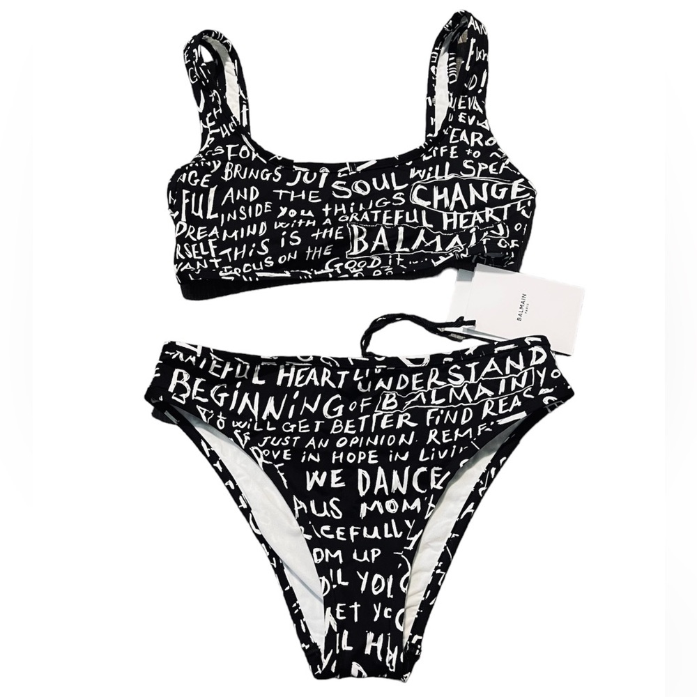 BALMAIN***Black/White Bikini Set***F36 US 4***$589 - Picture 2 of 5